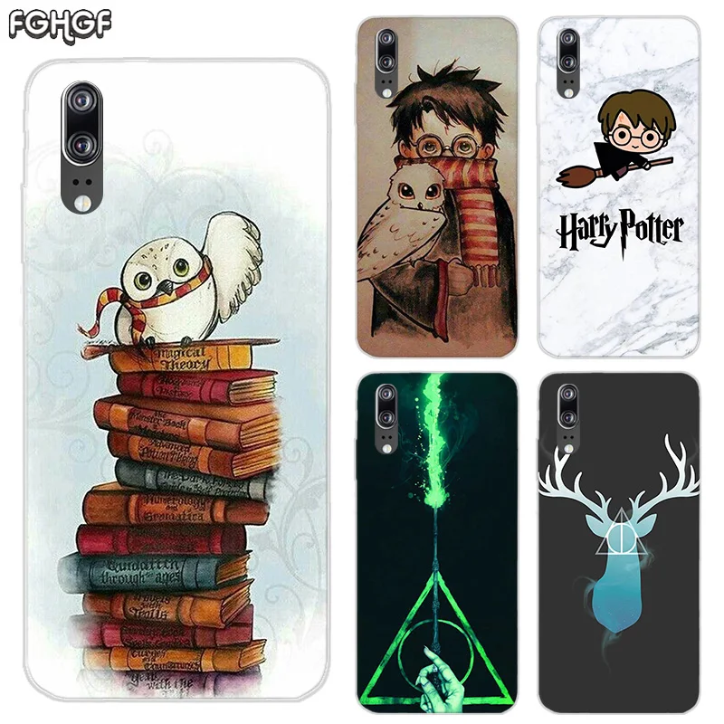 

Soft Silicone Phone Back Case For Huawei P20 P30 P8 P9 P10 lite Pro Plus P Smart + TPU Heart Cover Harry Potter Death Hallows