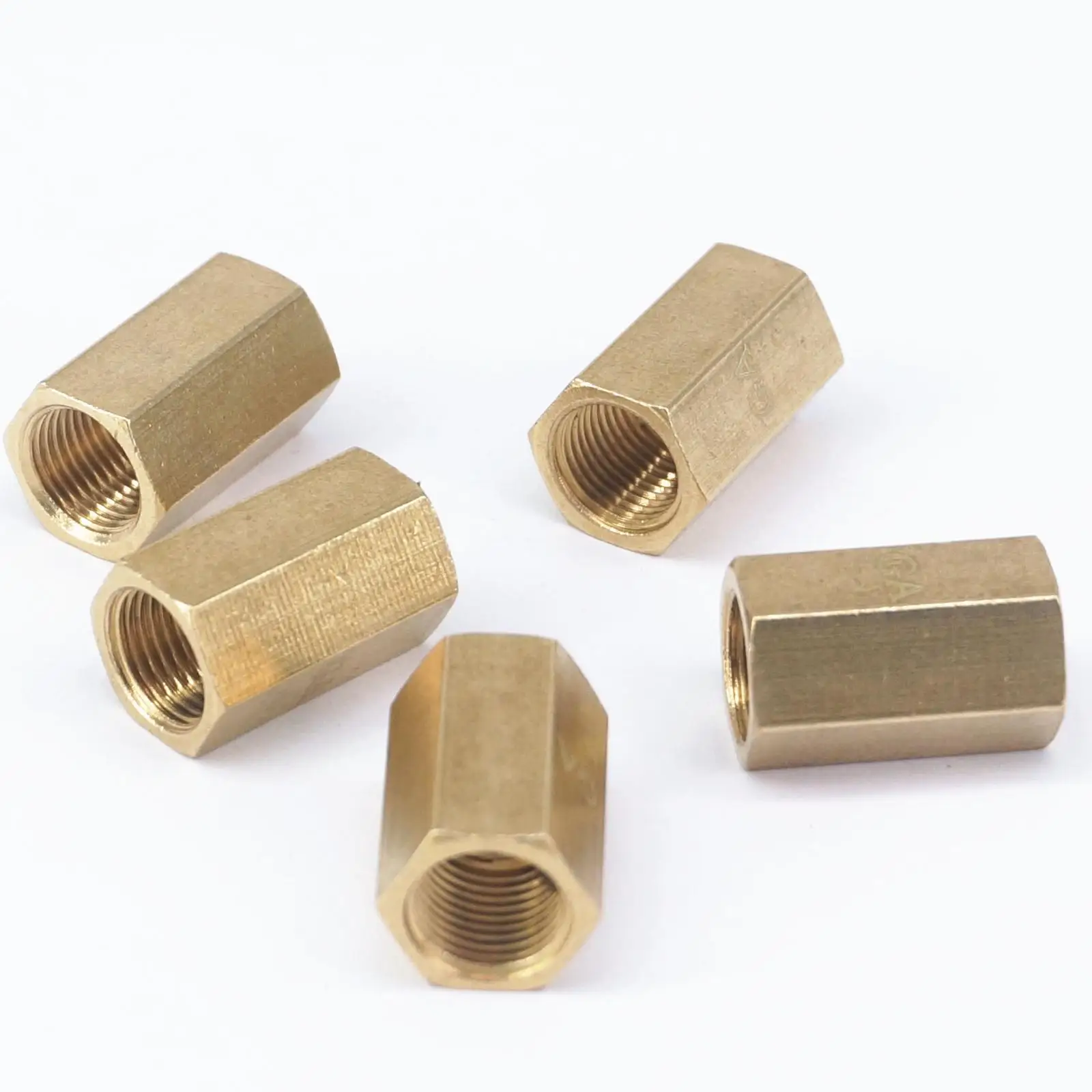 LOT 5 1/8" BSP Female Thread Brass Pipe Fittings Hex Nut Rod Connector