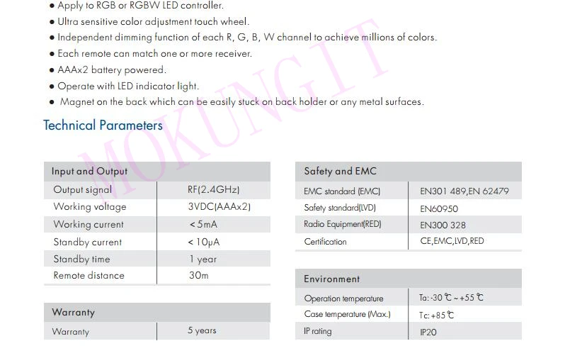 1 зон 2,4G RGB/пульт дистанционного управления RGBW RS9