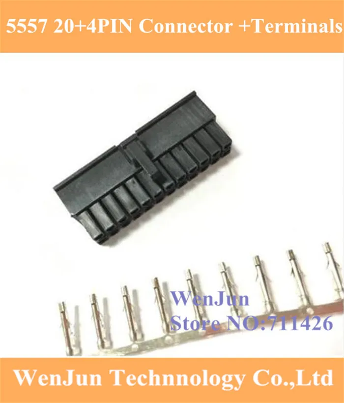 

20+4 PIN 24Pin Male Housing PC computer ATX graphics card GPU PCI-E PCIe Power Connector Shell Sliding Rail 5557 terminals pin