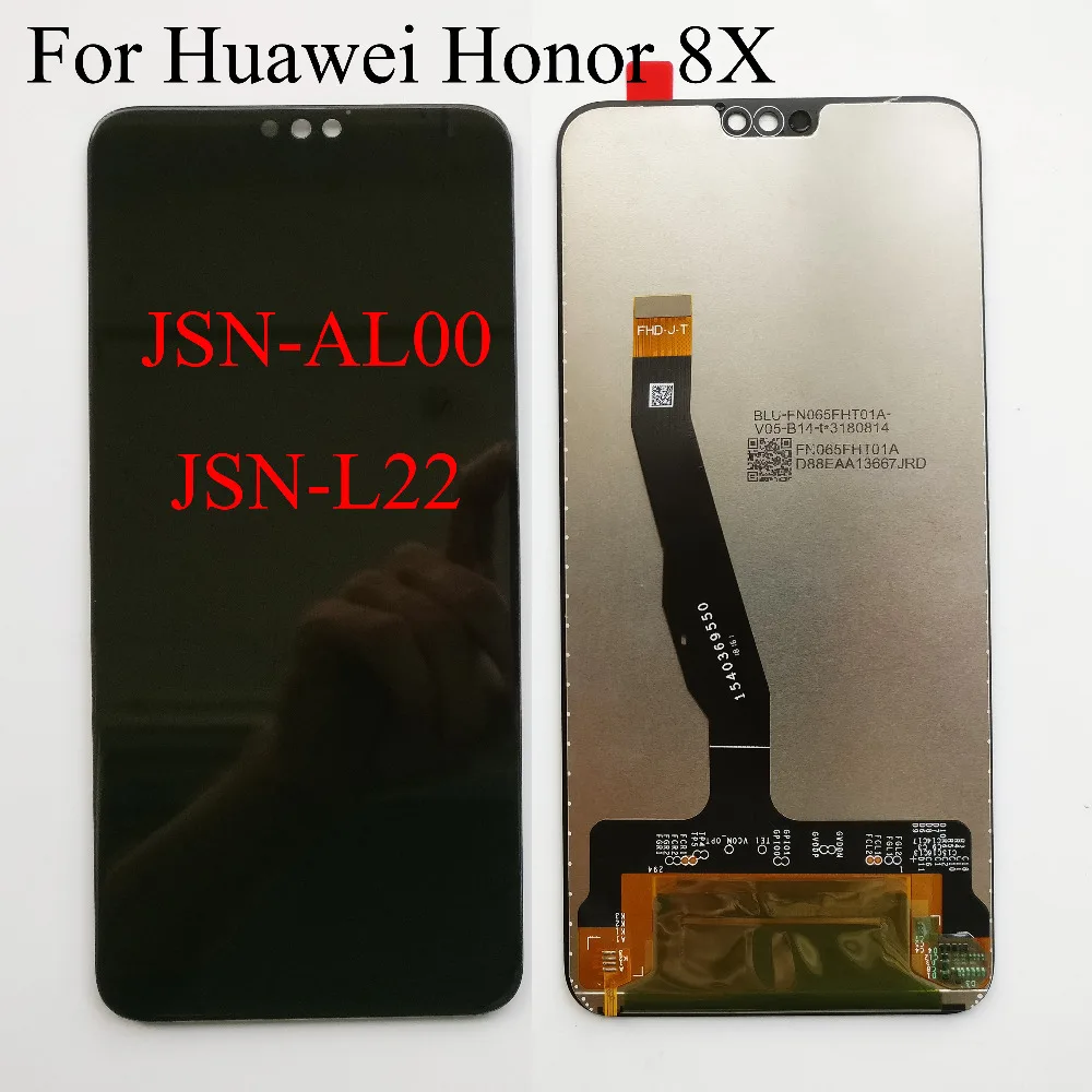 Оригинальный черный 6 5 дюймов для Huawei Honor 8X JSN L21 ЖК дисплей сенсорный экран