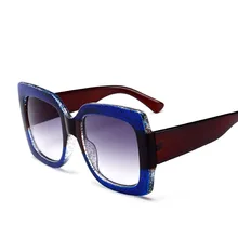 Big Box Red Green Tri-color Box Sunglasses Ladies Sunglasses