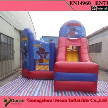 2016new commodity free shipping PVC 7.5×4.5x4m tarpaulin inflatable bouncers with slide for kids and baby