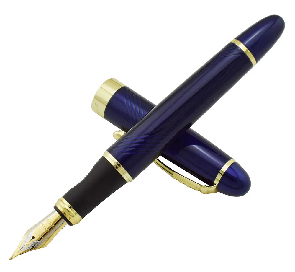 Stripes Blue Jinhao X450 металлическая авторучка, Современная Классическая чернильная ручка с золотым зажимом, Иридиевый Средний наконечник 0,7 мм, подарочные ручки для офиса - Цвет: Stripes Blue