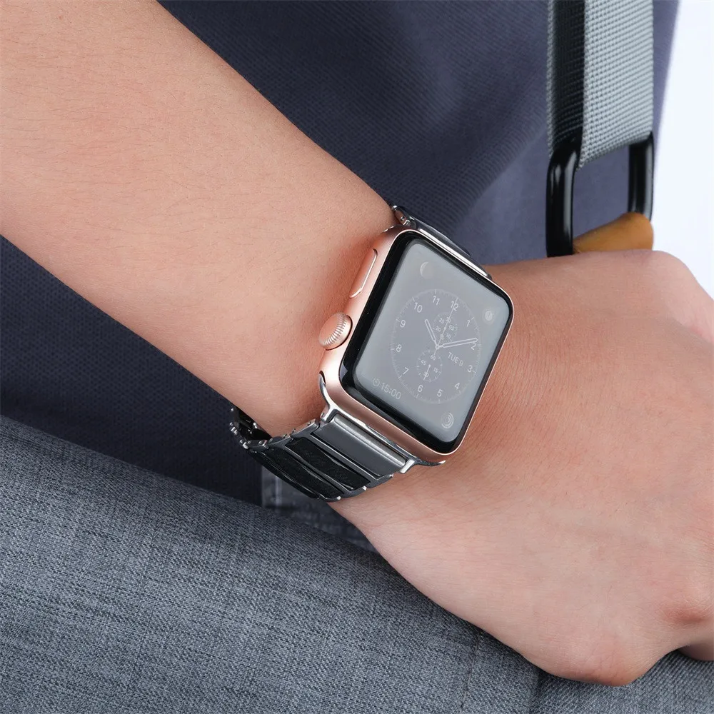 Сменные Удобные часы из нержавеющей стали ремешок для Apple Watch серии 1/3 38 мм женские