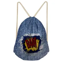 Бесшумный дизайн, ковбойская модная сумка со стягивающим шнурком и напечатанным текстом, женский рюкзак, Детский рюкзак для девочек-подростков, Cinch Mochila Escolar