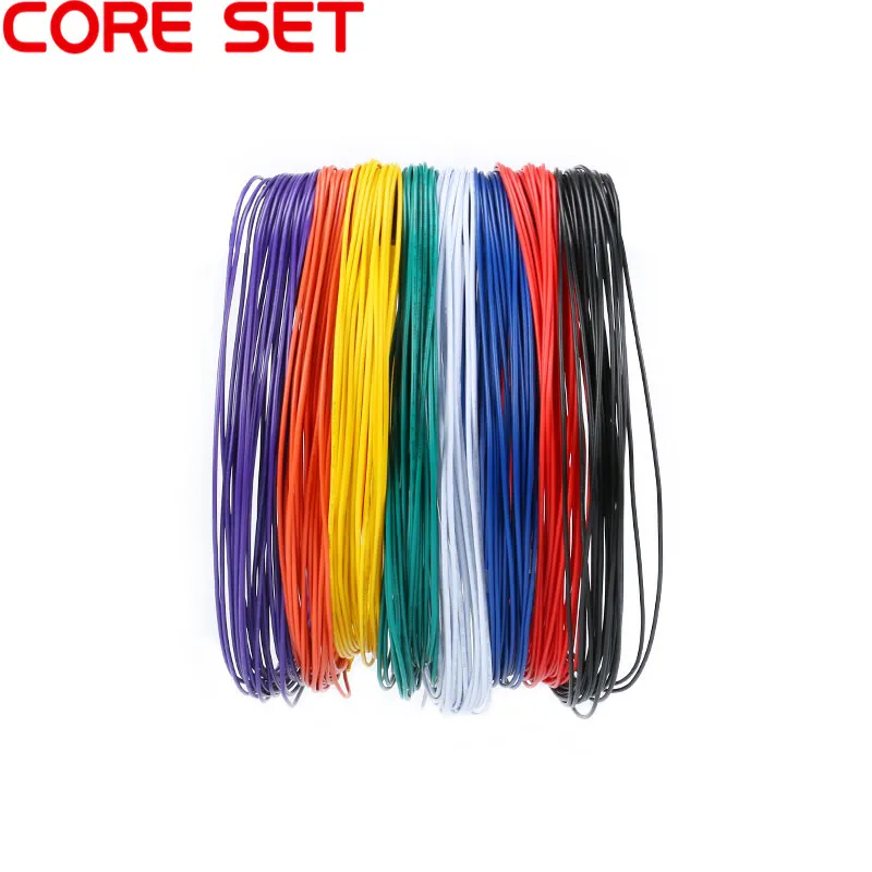 Conjunto Cabo 24awg de 10 Metros Fio Eletrônico de Pvc 1.4 mm para Conexão Faça Você Mesmo Cores 1