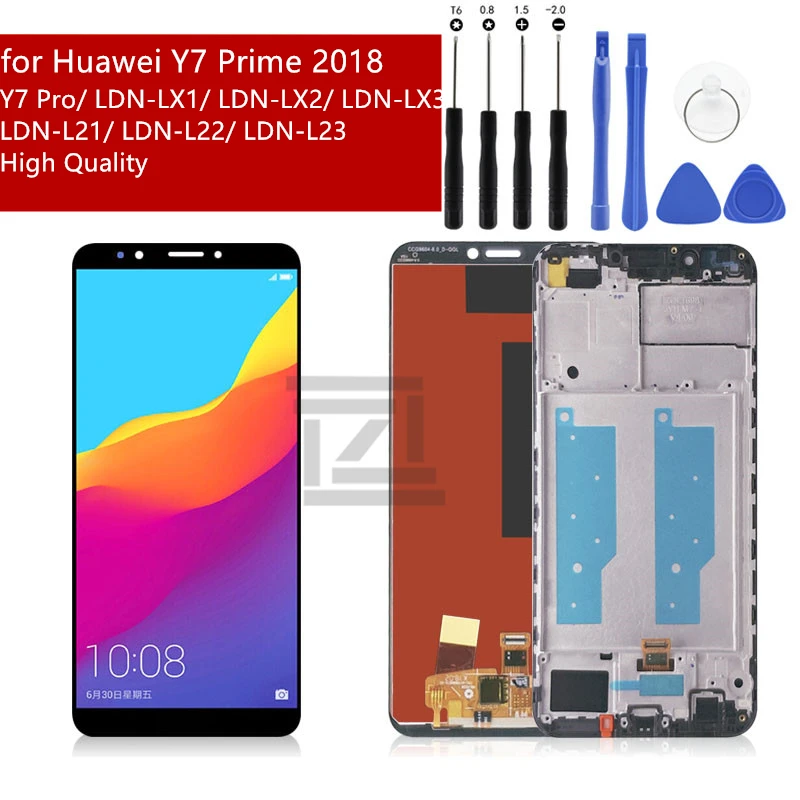 

for HUAWEI Y7 Prime 2018 LCD Display Touch Screen Digitizer For Huawei Y7 Pro LCD With Frame LND L22 LX2 L21 LX3 L23 LX1 TL30