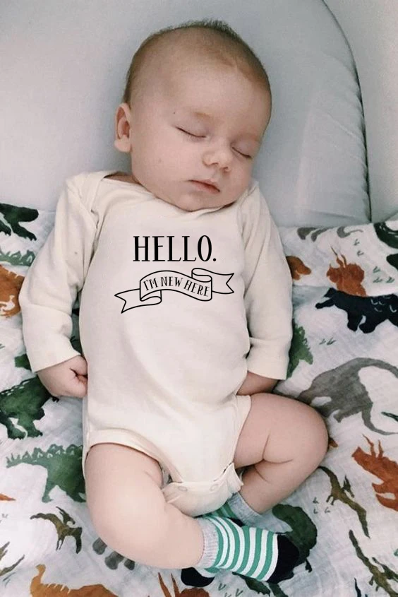 Hello I Am/Новинка; Лидер продаж; Детский комбинезон для новорожденных; всесезонный хлопковый комбинезон с длинными рукавами для маленьких