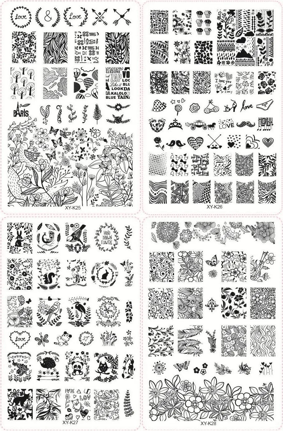 Kimcci 14,5*9,5 см пластины для штамповки ногтей кружевные цветочные животные пластиковые шаблоны для дизайна ногтей Маникюрные трафареты инструменты для салонов красоты