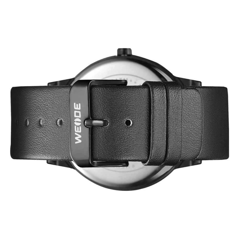WEIDE кожаные мужские часы Роскошные Аналоговые кварцевые водонепроницаемые