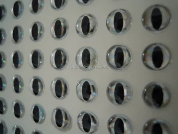 

3mm/4mm/5mm/6mm Silver Snake Pupil Eyes 3D Holographic Fishing Lure Eyes Frog Eyes Fly Tying Jigs Crafts
