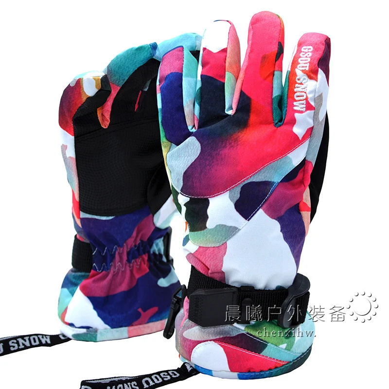 

2018 GSOU SNOW Kids Ski Gloves Boys Girls Skiing Snowboard Gloves Windproof Waterproof Skid Hard-wearing Gloves Thermal Gloves