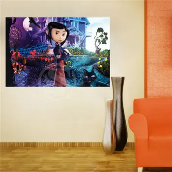 

W620F5 Custom Coraline Canvas Painting Wall Silk Poster cloth print DIY Fabric Poster FW#-5