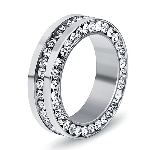 3 цвета, 6,#7,#8,#9,#10# кольцо из нержавеющей стали 316L модные женские туфли Хрустальные Обручальные кольца Обручение модные кольца - Цвет основного камня: Steel
