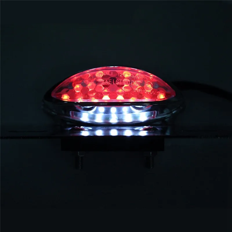 Chrome Metal 19 Led Tail Brake Running License Light Plate Motorcycle Dirt Bike 8