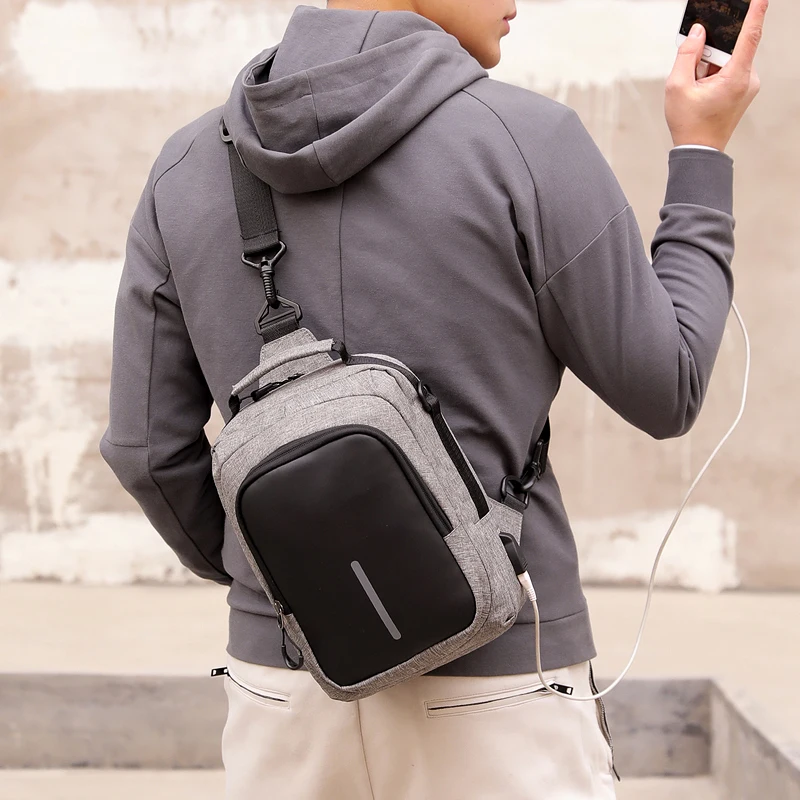 DINGXINYIZU Мужская маленькая сумка через плечо, сумки на одно плечо для мужчин, водонепроницаемые сумки-мессенджеры, мини usb зарядка, слинг, нагрудная сумка, рюкзак