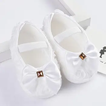 

Baby Girl First Walkers Toddler Kid Baby Girl Rose Bowknot Elastic Band Newborn Red White Pink Purple First Walking Shoes