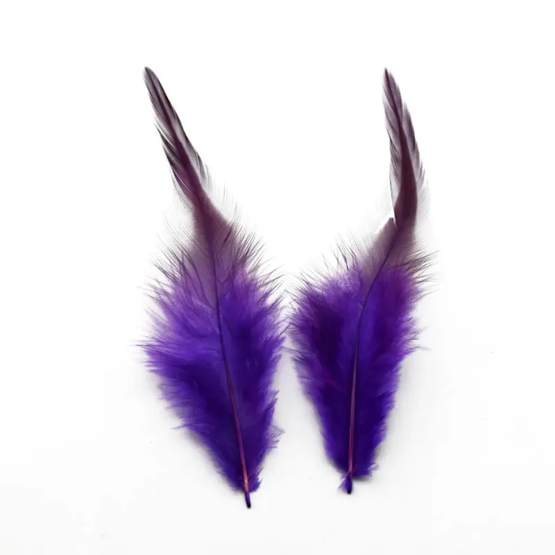 100 шт куриное перо смешанных цветов перья красивые перья для рукоделия шитья костюма Millinery DIY розница около 8-15 см Шлейфы - Цвет: Фиолетовый
