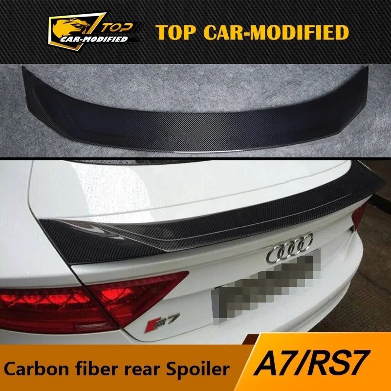 Cheap Gratis verzending Auto Onderdelen Koolstofvezel Boot Lip Spoiler voor Audi A7 S7 RS7 Cheap Gratis verzending Auto Onderdelen Koolstofvezel Boot Lip Spoiler voor Audi A7 S7 RS7