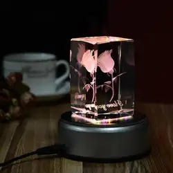 Светодиодный светящаяся основа световое стекло прозрачные предметы дисплей Лазерная красочная круглая стойка база ночник для коктейля