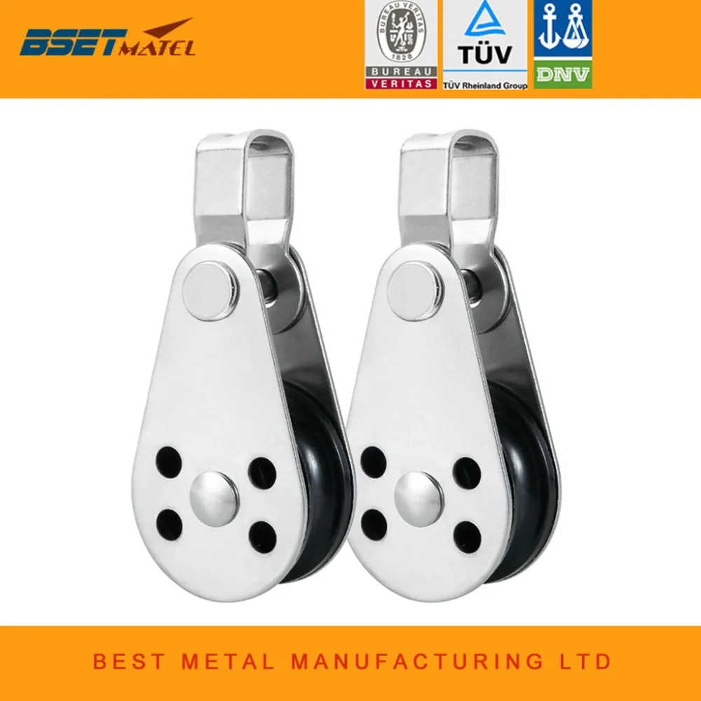 

2X BSET MATEL Stainless Steel 316 Pulley Blocks Rope Runner Kayak Boat Accessories Canoe Anchor Trolley Kit for 2mm to 8mm Rope