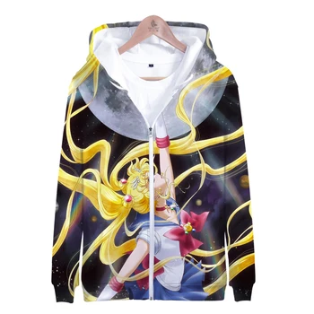 

Sailor Moon 3D Print Women's Zipper Hoodies Kawaii Anime Harajuku Winter Warm Streetwear Zipper Hoodie Plus Size