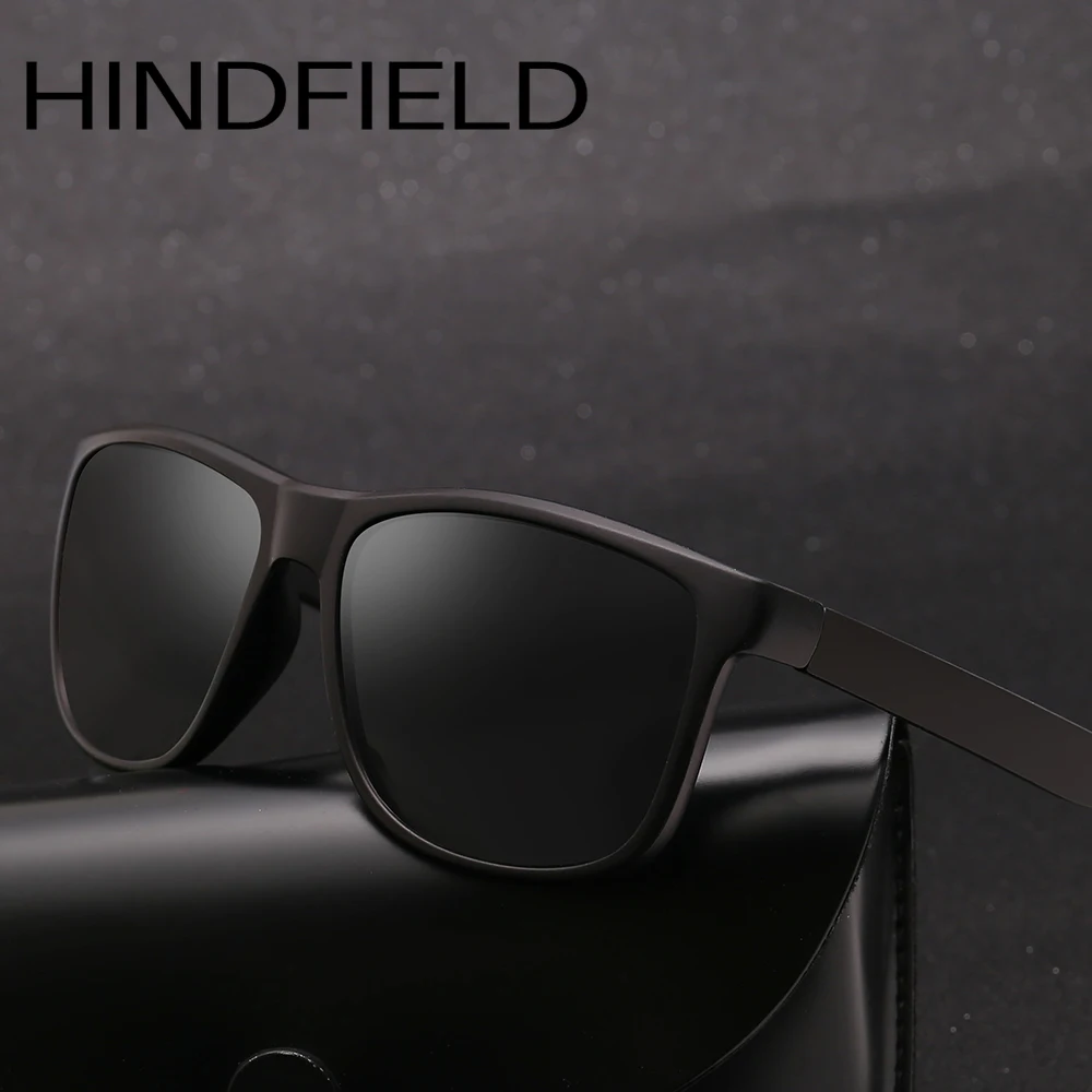 Прямоугольные поляризованные мужские солнцезащитные очки Hindfield мужские очки для вождения классические зеркальные солнцезащитные очки высокого качества анти-УФ