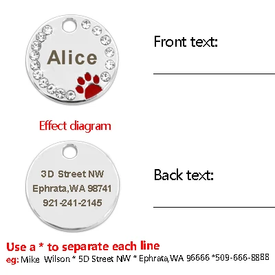 Персонализированная бирка для собак индивидуальная идентификационная щенка