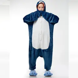 Акула кигуруми пижамы Onesie для взрослых Синие пижамы животных Необычные Детский костюм для косплея карнавал пижамы Хэллоуин Вечерние