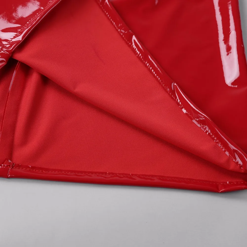 Женская Блестящая юбка карандаш из ПУ кожи до колена|Юбки| |