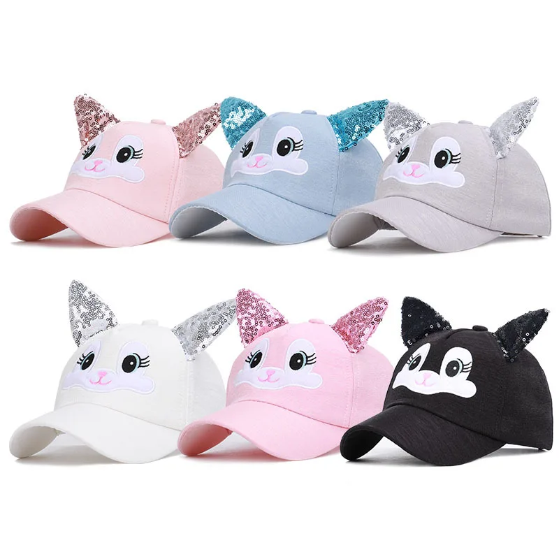 

2019 Cute Snapback Kids Baseball Cap With Ears Boys Girls Hat 6 COLORS