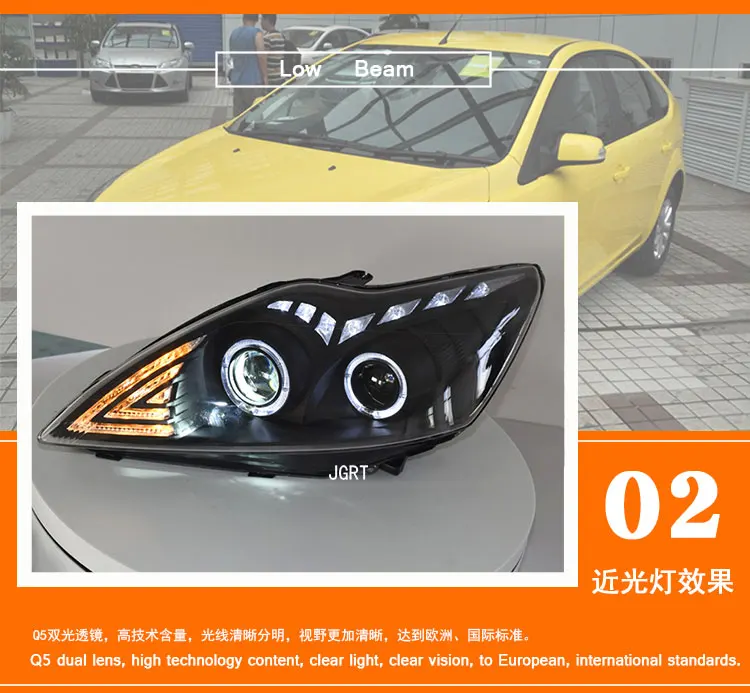 2 шт. светодио дный фар для Ford Focus 2009-2012 автомобилей светодио дный огни двойной ксеноновой линзы автомобильные аксессуары Габаритные огни противотуманных фар