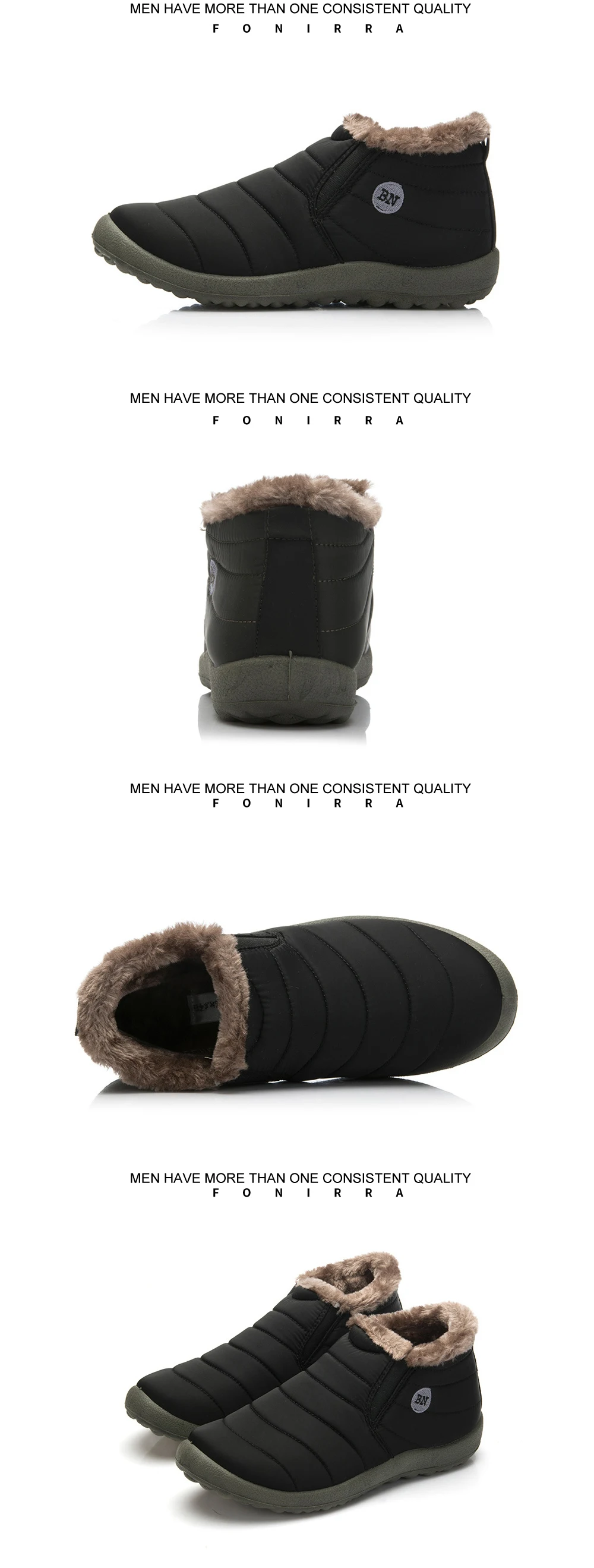 FONIRRA, мужские зимние ботинки, одноцветные, теплые, тканевые, без шнуровки, мужские зимние уличные ботинки, большие размеры 38-48, 261