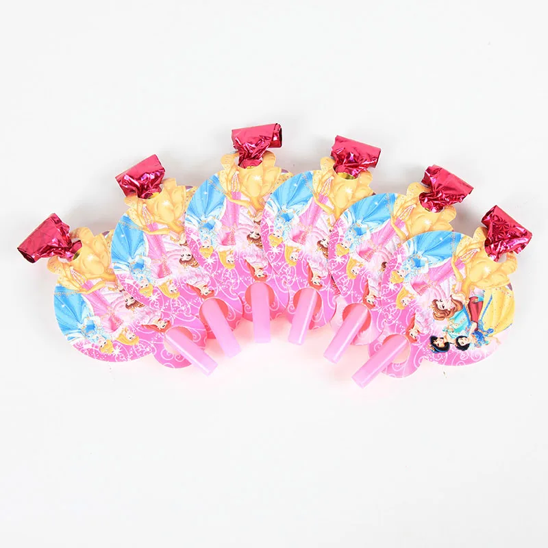 Princess Kids birthday party decorations girls Princess cartoon kids Party Supplies tableware Decoration Supplies baby shower - Цвет: Blow out 6pcs