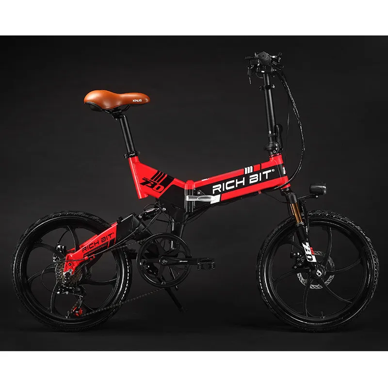 Clearance RichBit New ebike 48V 8Ah Hidden Battery Folding Electric Bike 7 Speed Integrated Rim Electric Bicycle Mtb bicicleta eletrica 8