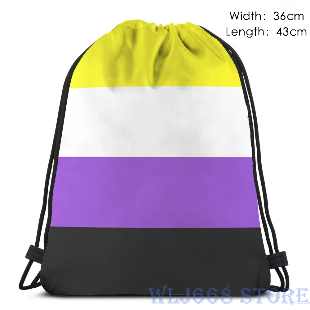 Забавные графические сумки с принтом через плечо для женщин Nonbinary Flag рюкзак на одно плечо для путешествий для мужчин спортивная сумка - Цвет: One Size