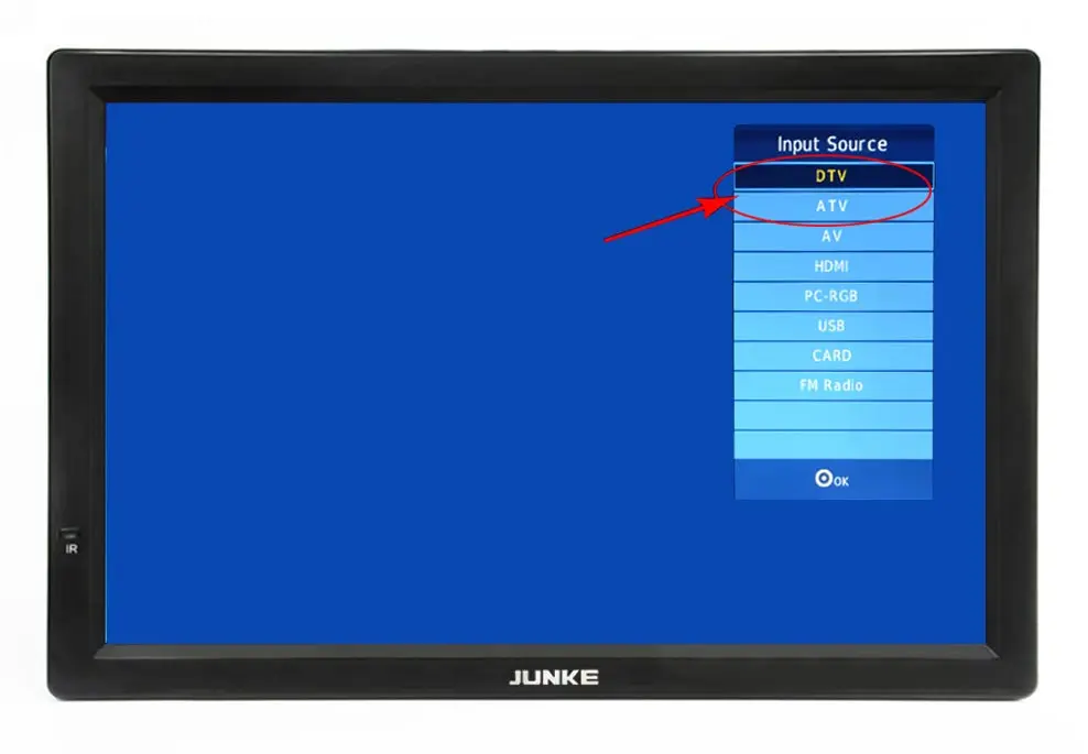 JUNKE HD портативный телевизор 14 дюймов цифровые и аналоговые Led ТВ Поддержка TF карта USB Аудио Видео плеер автомобильный телевизор DVB-T2