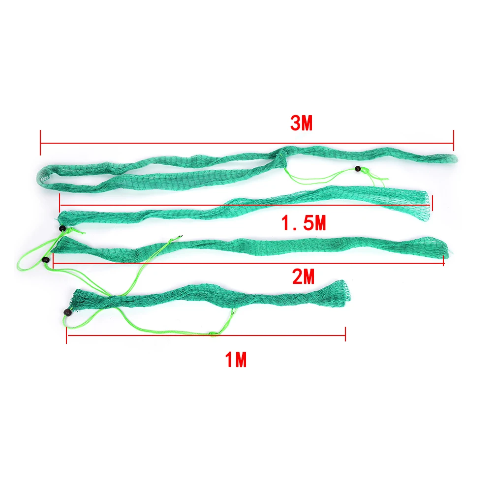 Супер длинный 3 м/2 м/1,5 м/1 м зеленый толстый провод сделанный мешок рыболовной сети рыболовная сетка защитный карман рыболовные снасти