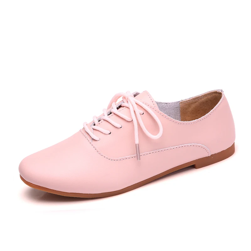 TKN/; Осенняя женская обувь на плоской подошве; женская обувь на танкетке из натуральной кожи; женские лоферы; Балетки без застежки; балетки на плоской подошве; 051 - Цвет: 051 Pink