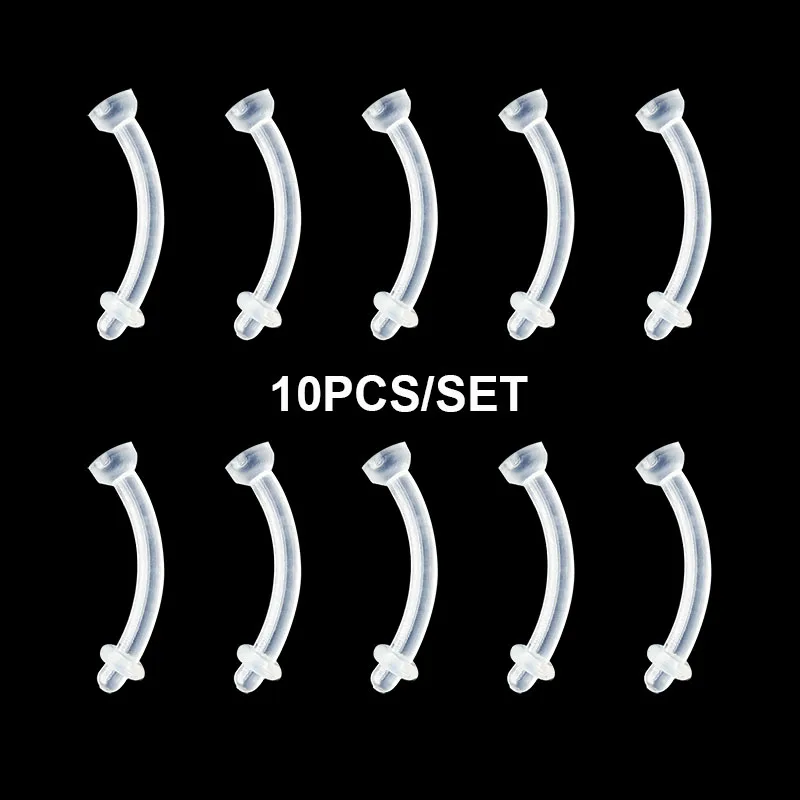 10PCS Invisible Retainer Belly Rings Navel Piercing Jewelry Invisible Banana Ombligo Body Pircing Anti-allgergic For Women New1
