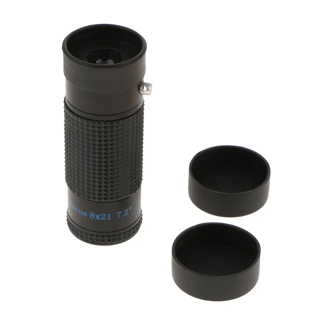 Mini Extra Short Focus 8x21 Monocular Typoscope Microscope Kits Black for Outdoor Sports Events Concert Bird Watching Camping