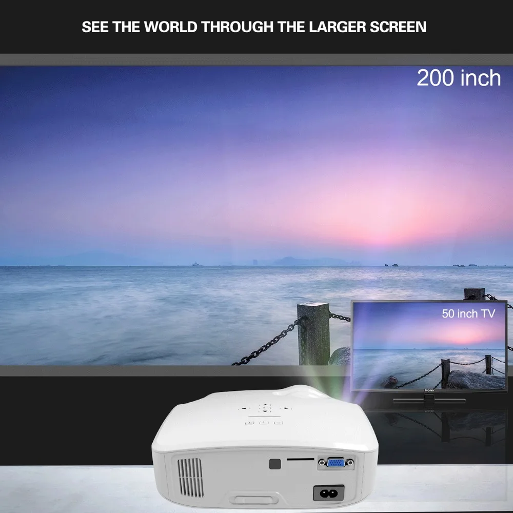 CRENOVA Android 7.1.2 OS домашний кинотеатр проектор с Wi Fi Bluetooth 3200 люмен видео HDMI VGA AV USB