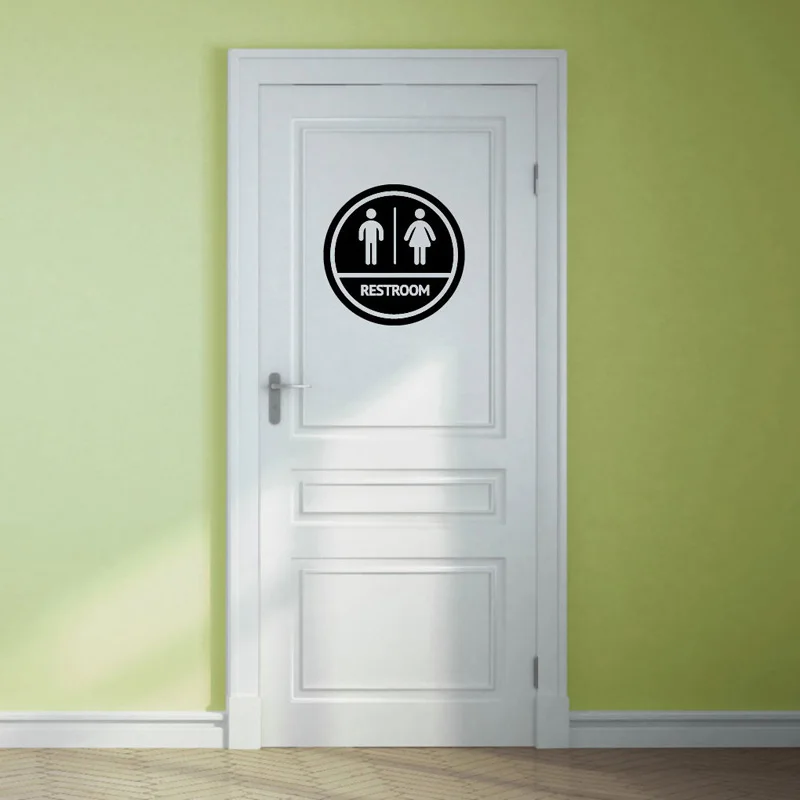 

Personality Restroom Sign - Bathroom Business Vinyl Sticker Waterproof Home Decoration Decal Wall Sticker A2204
