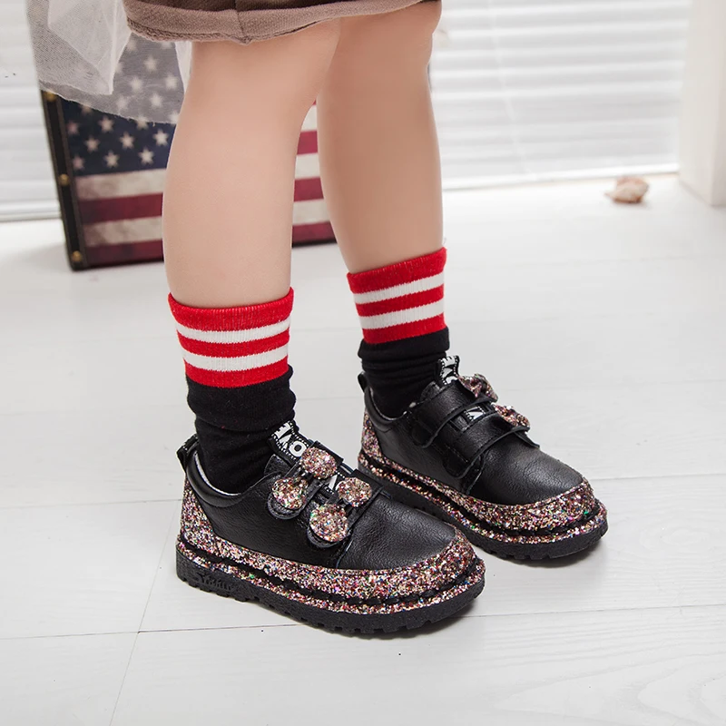 Обувь для девочек с бантом 2019 Весна Новый корейский Британский мягкая подошва женские ботильоны дикие детские сапоги модные сапоги