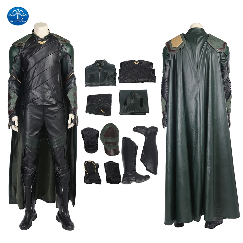 

MANLUYUNXIAO Thor Ragnarok Cosplay Costume Loki Costume Adult Halloween Costumes For Men Loki Outfit Leather Suit Custom Made