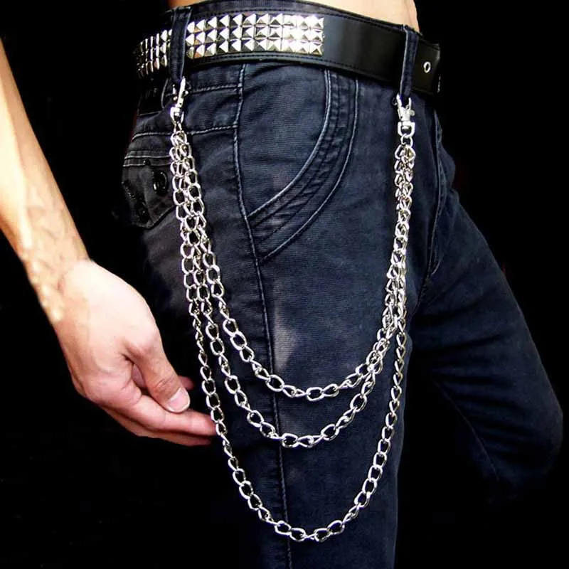 8 Pcs Pants Chain Wallet Chain Butterfly Lock Punk Hip Hop Rock Pocket  Chain Belt Pendant Multi Layer Jean Chains for Women Men