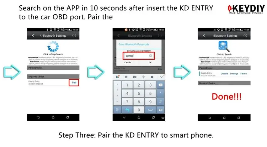 KEYDIY KD OBD вход для смартфонов в автомобиль пульты вход без провода не требуется английская версия