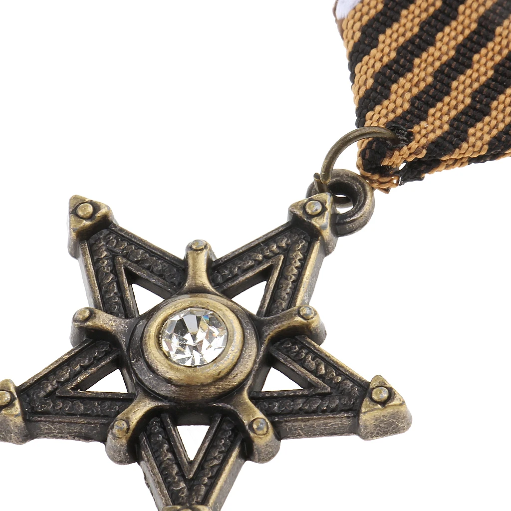 2 Pieces Vintage Mens Gift Star Medal Badge Clothing Costume Navy Brooch Pin