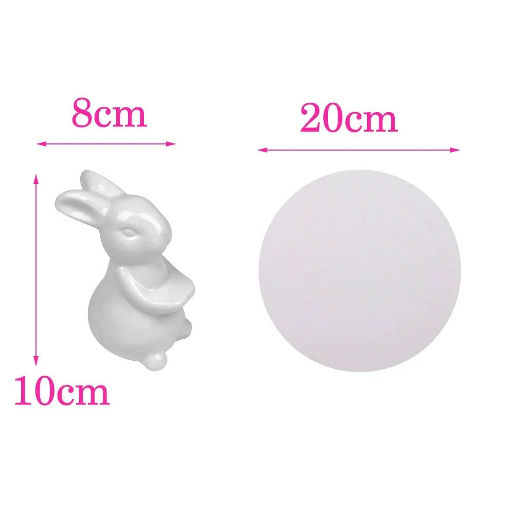 Hare Decor Tableware Dinner Plates Crockery Dishes With Ceramic Bunny Rabbit Plate Dessert Cupcake Serving Food Birthday Gift